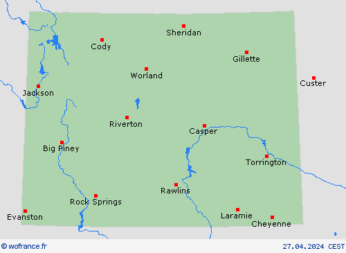  Wyoming Amérique du Nord Cartes de prévision