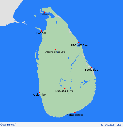  Sri Lanka Asie Cartes de prévision