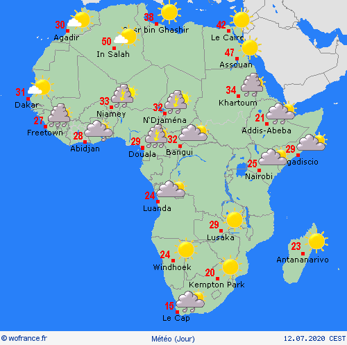 aperçu  Afrique Cartes de prévision