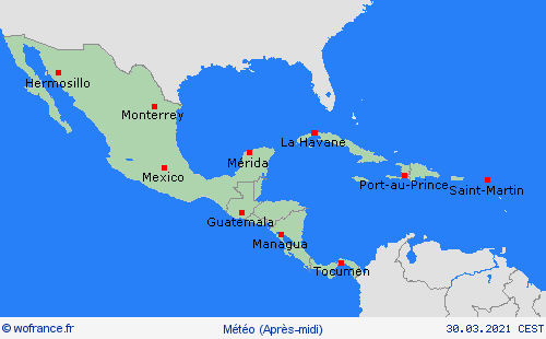 aperçu  Amérique centrale Cartes de prévision