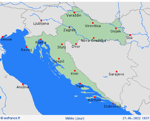 aperçu Croatie Europe Cartes de prévision