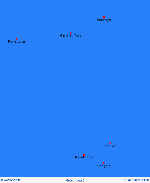 aperçu Îles Cook Océanie Cartes de prévision