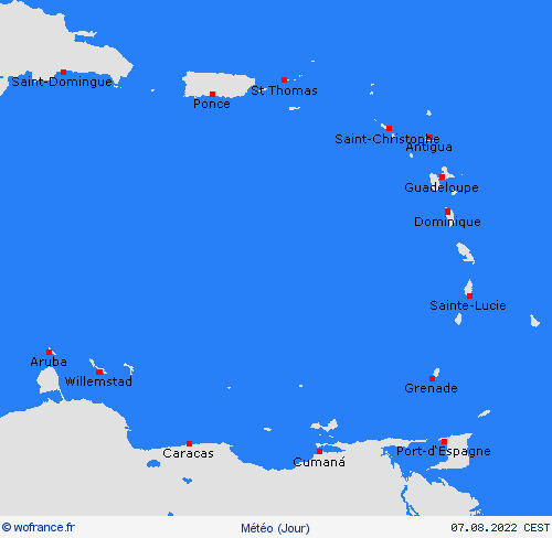aperçu Petites Antilles Amérique centrale Cartes de prévision