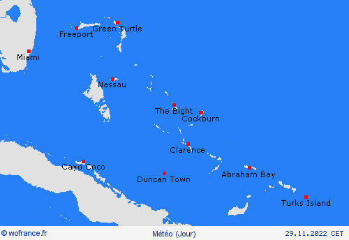 aperçu Bahamas Amérique centrale Cartes de prévision