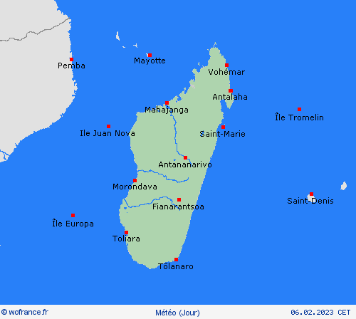 aperçu Madagascar Afrique Cartes de prévision