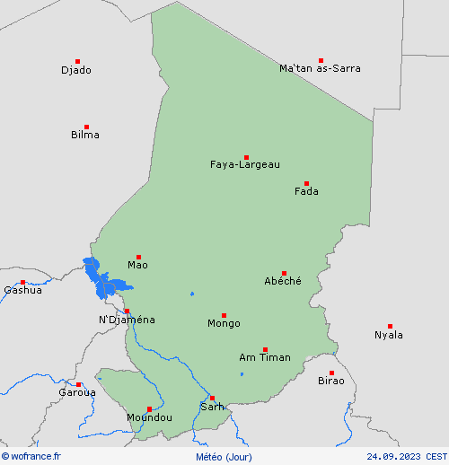 aperçu Tchad Afrique Cartes de prévision