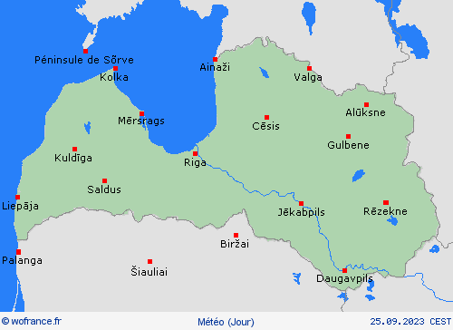 aperçu Lettonie Europe Cartes de prévision