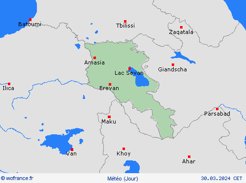 aperçu Arménie Asie Cartes de prévision