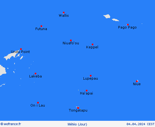 aperçu Tonga Océanie Cartes de prévision