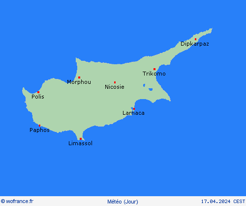 aperçu Chypre Europe Cartes de prévision