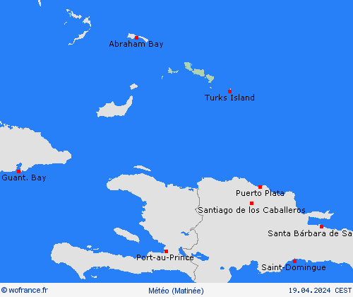 aperçu Îles Turques-et-Caïques Amérique centrale Cartes de prévision