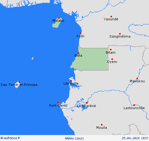 aperçu Guinée équatoriale Afrique Cartes de prévision