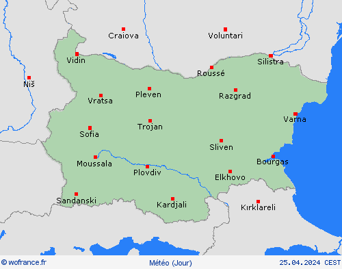 aperçu Bulgarie Europe Cartes de prévision