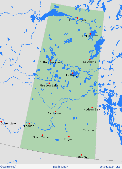 aperçu Saskatchewan Amérique du Nord Cartes de prévision