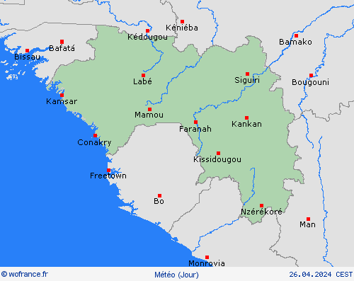 aperçu Guinée Afrique Cartes de prévision