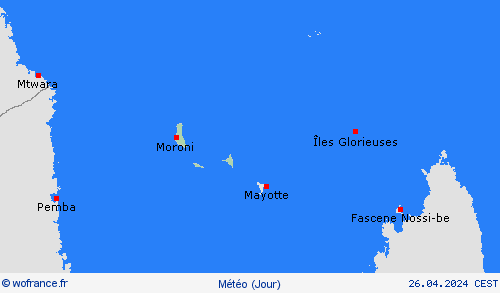 aperçu Comores Afrique Cartes de prévision