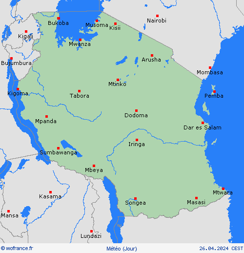 aperçu Tanzanie Afrique Cartes de prévision