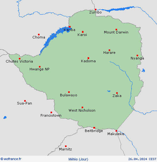 aperçu Zimbabwe Afrique Cartes de prévision