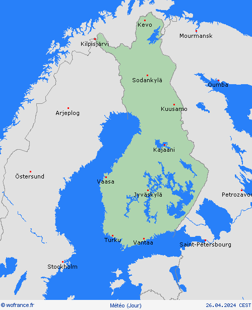 aperçu Finlande Europe Cartes de prévision