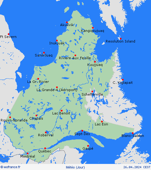 aperçu Québec Amérique du Nord Cartes de prévision