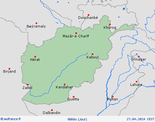 aperçu Afghanistan Asie Cartes de prévision