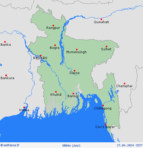 aperçu Bangladesh Asie Cartes de prévision