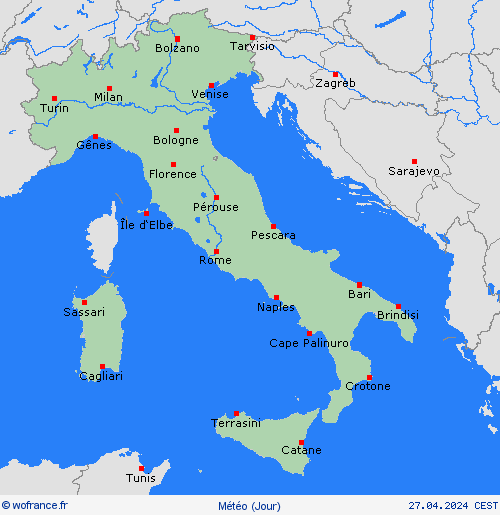 aperçu Italie France Cartes de prévision