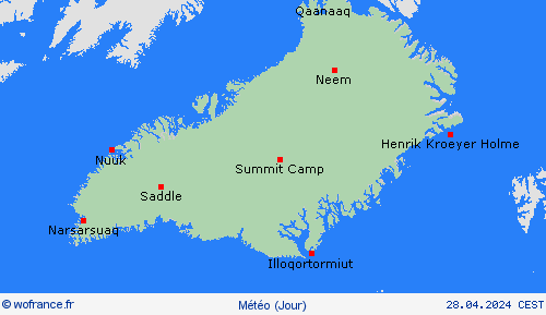 aperçu Groenland Europe Cartes de prévision