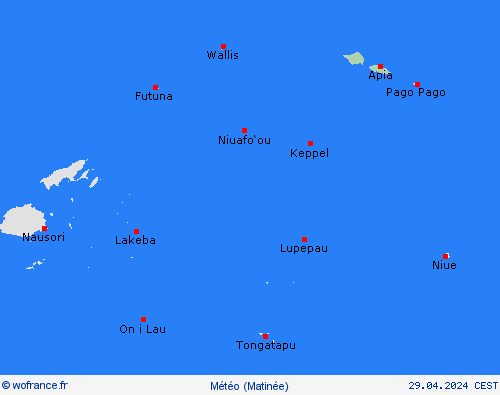 aperçu Samoa Océanie Cartes de prévision