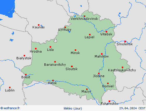 aperçu Biélorussie Europe Cartes de prévision