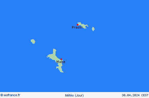 aperçu Seychelles Afrique Cartes de prévision