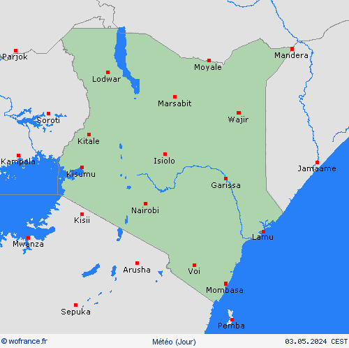 aperçu Kenya Afrique Cartes de prévision