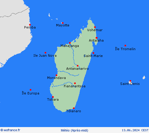 aperçu Madagascar Afrique Cartes de prévision