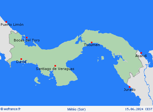 aperçu Panama Amérique centrale Cartes de prévision