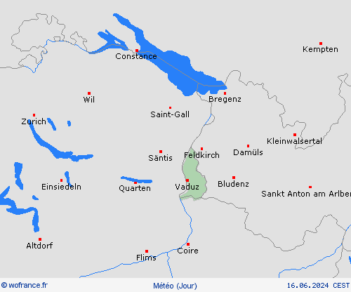 aperçu Liechtenstein Europe Cartes de prévision