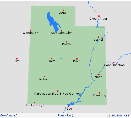mété des routes Utah Amérique du Nord Cartes de prévision