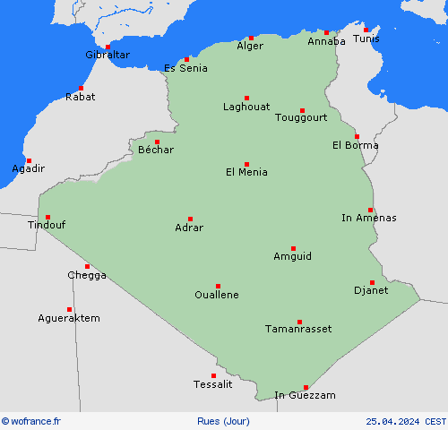 mété des routes Algérie Afrique Cartes de prévision
