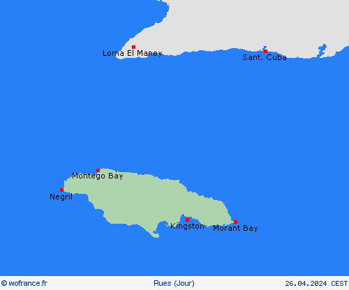 mété des routes Jamaïque Amérique centrale Cartes de prévision