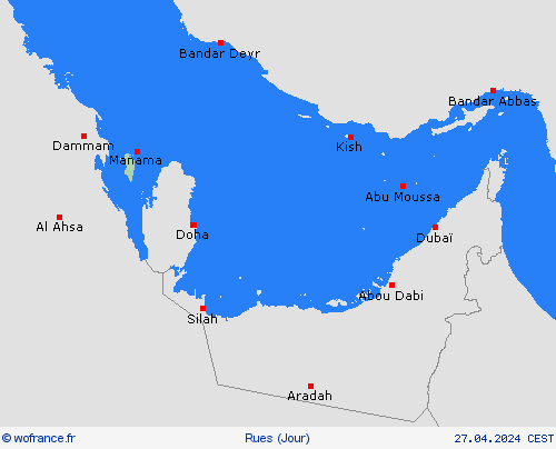mété des routes Bahreïn Asie Cartes de prévision