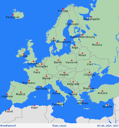 mété des routes  Europe Cartes de prévision