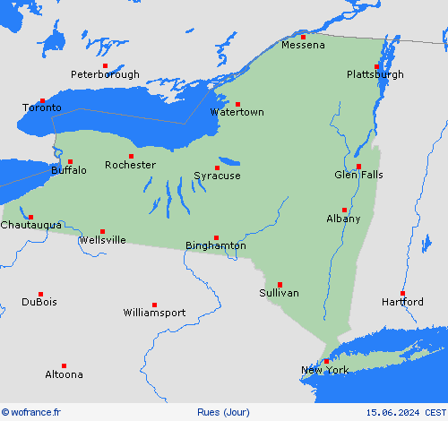 mété des routes New York Amérique du Nord Cartes de prévision