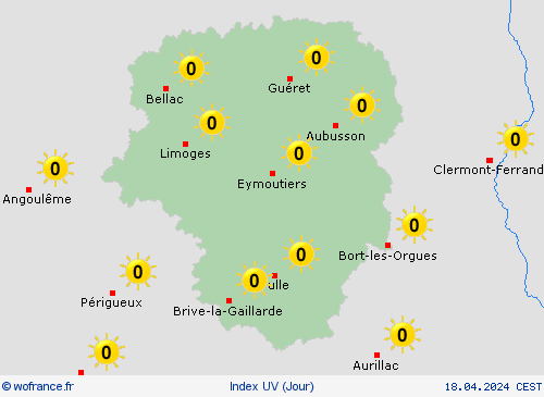 index uv  France Cartes de prévision