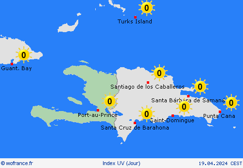 index uv Haïti Amérique centrale Cartes de prévision