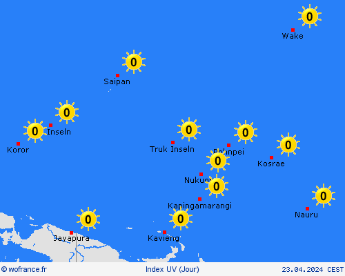 index uv Nauru Océanie Cartes de prévision