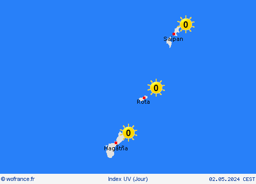 index uv Îles Mariannes Océanie Cartes de prévision