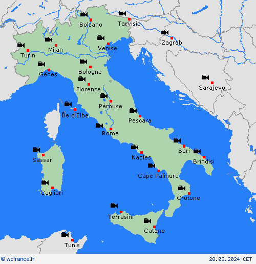 webcam Italie Europe Cartes de prévision