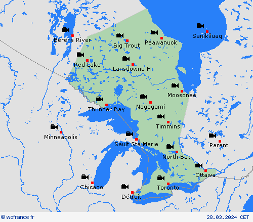 webcam Ontario Amérique du Nord Cartes de prévision