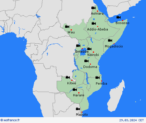 webcam  Afrique Cartes de prévision