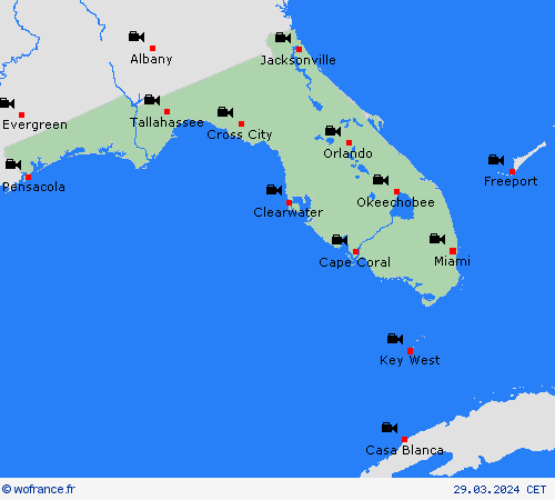webcam Floride Amérique du Nord Cartes de prévision