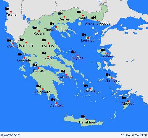 webcam Grèce Europe Cartes de prévision